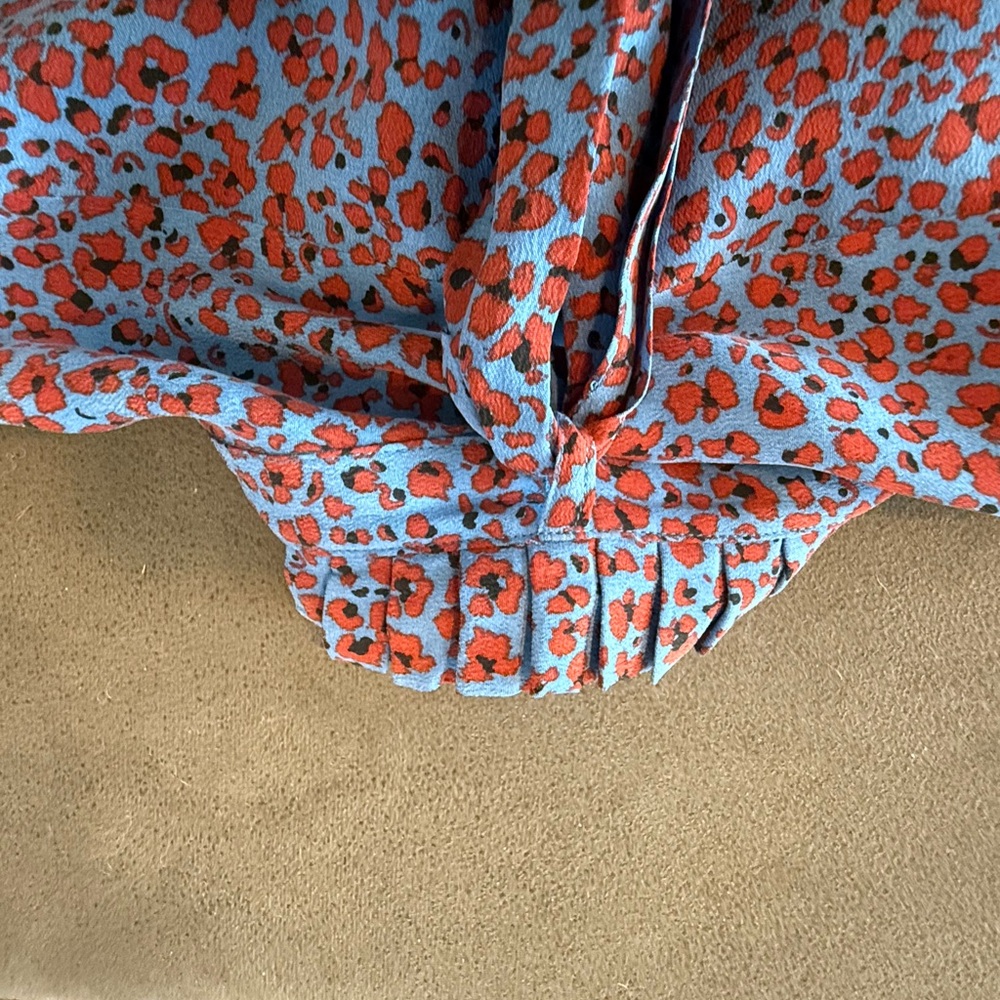 Equipment Red And Blue Patterned Blouse - image 1